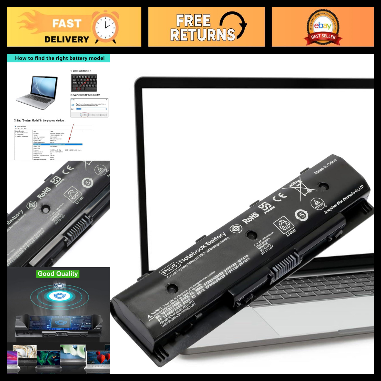 High-Capacity Notebook Battery for HP Envy Pavilion TouchSmart 14 15 17 Series