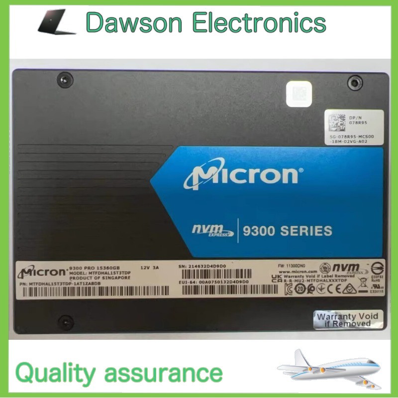 Micron 9300 PRO Series MTFDHAL15T3TDP-1AT1ZABDB 15.36TB 2.5" U.2 NVME PCIe SSD