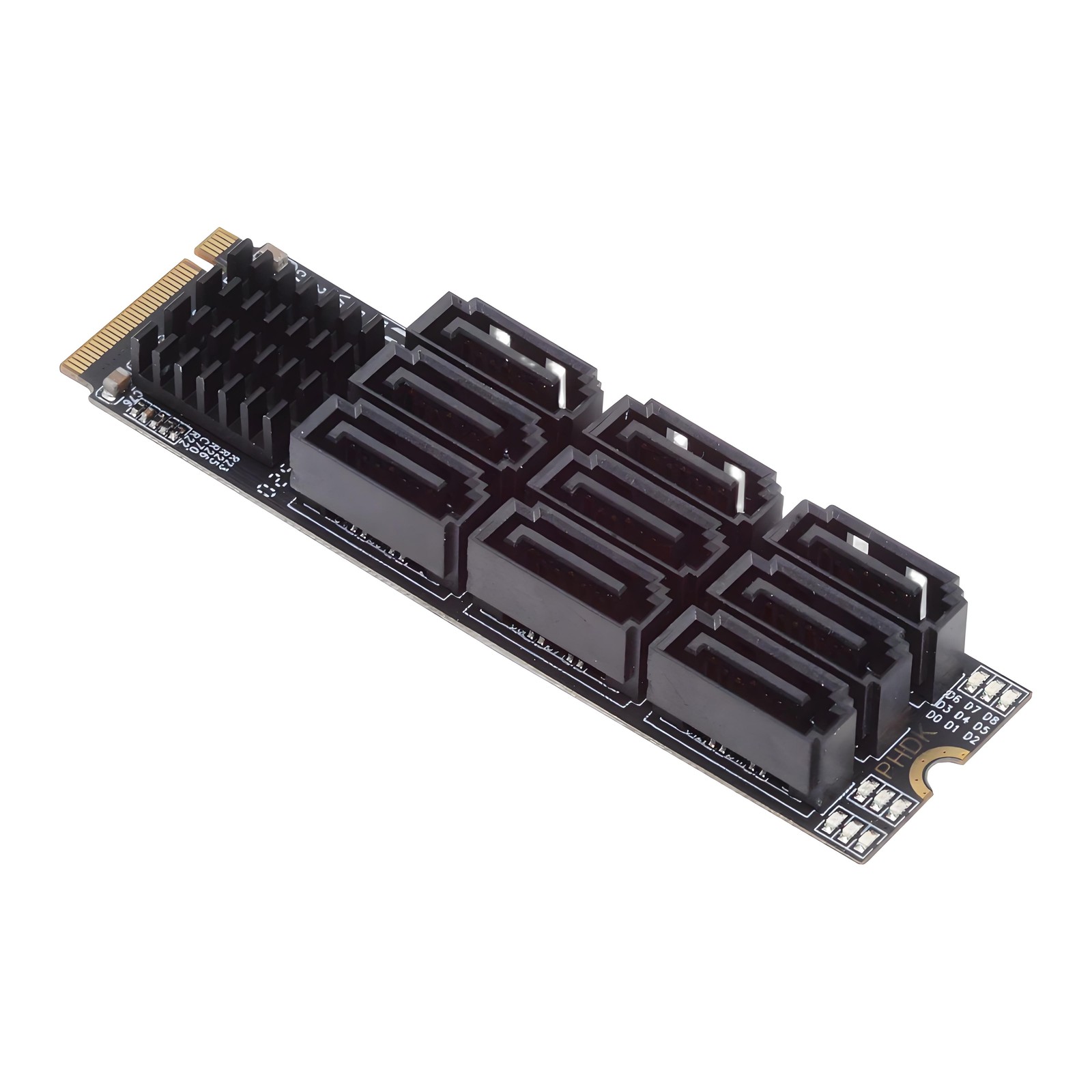 CY NGFF NVME M-Key PCI Express to 9 Ports SATA 3.0 6Gbps Adapter Converter
