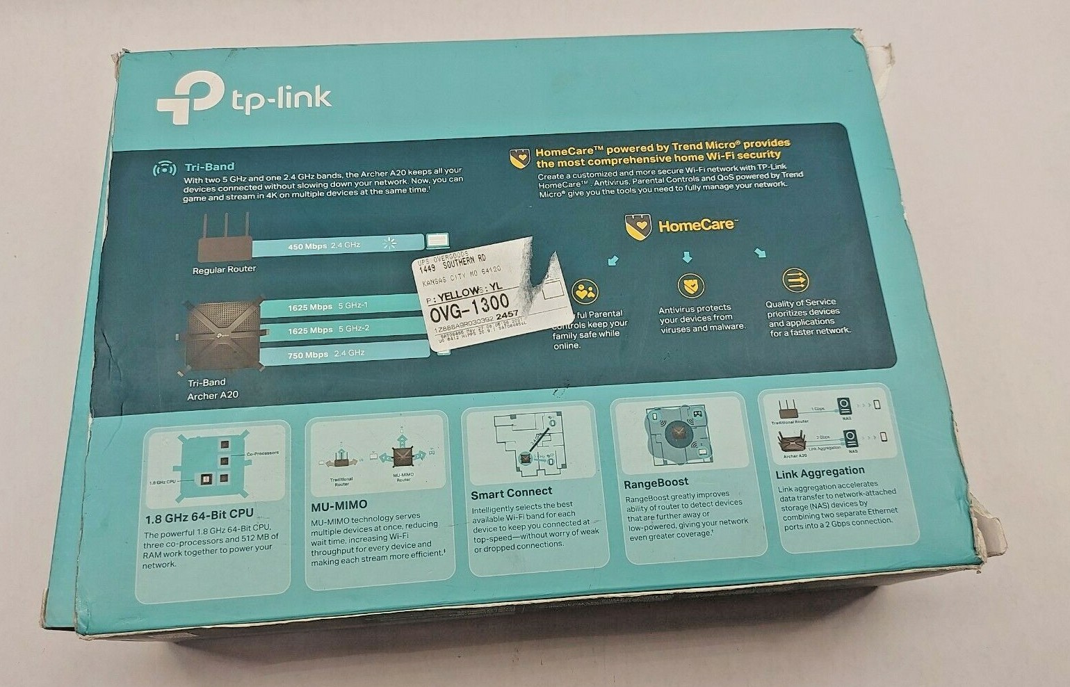 TP-LINK AC4000 ARCHER A20 VER 3.6 MU-MIMO TRI-BAND WI-FI ROUTER C4000 TPLINK