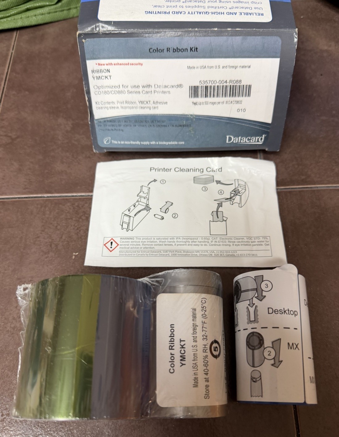 Entrust Datacard YMCKT Color Ribbon Kit 535700-004-R088 500 Panel Sets