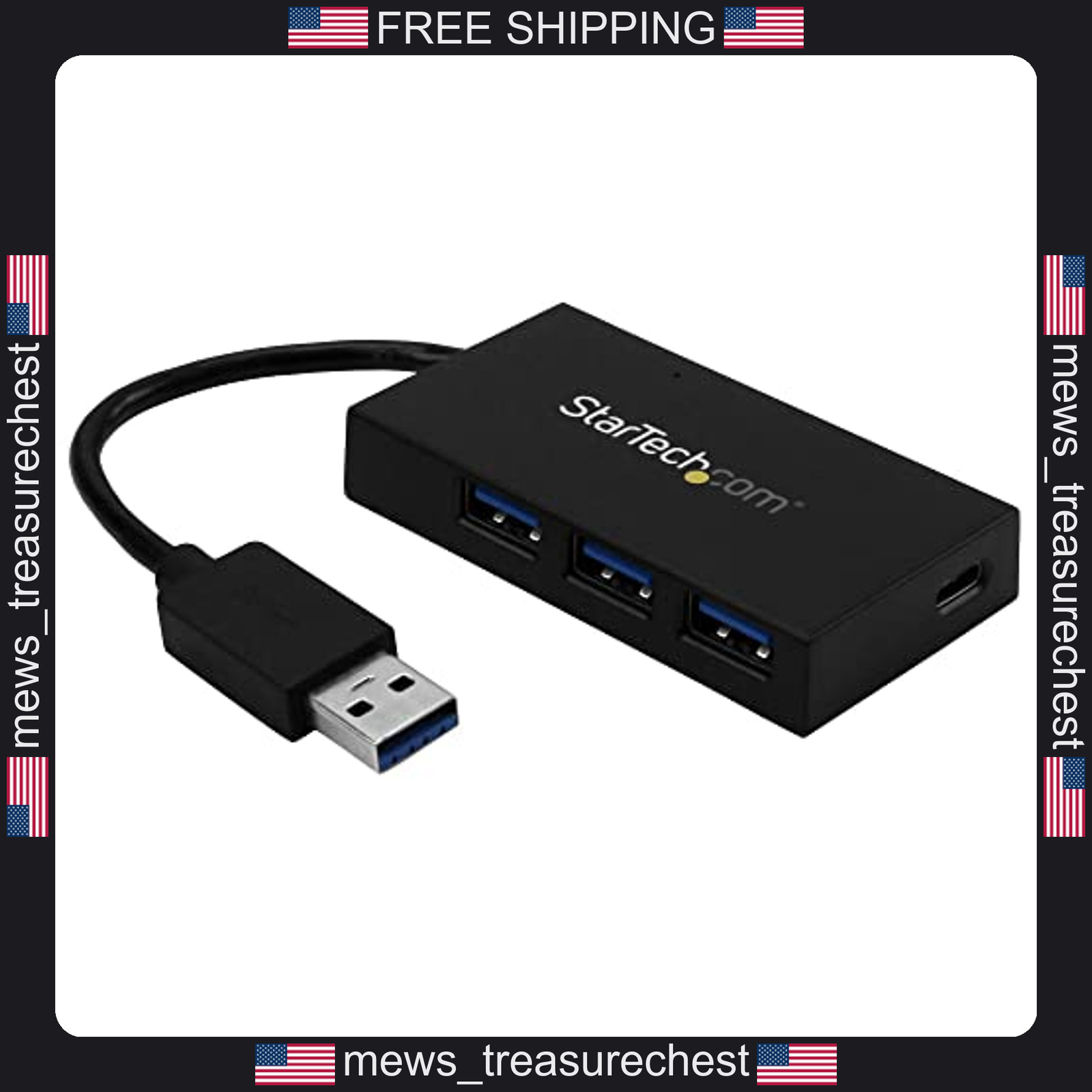 StarTech USB Hub 4-Port, 3x USB-A, 1x USB-C, 5Gbps, TAA, 3.2 Gen 1