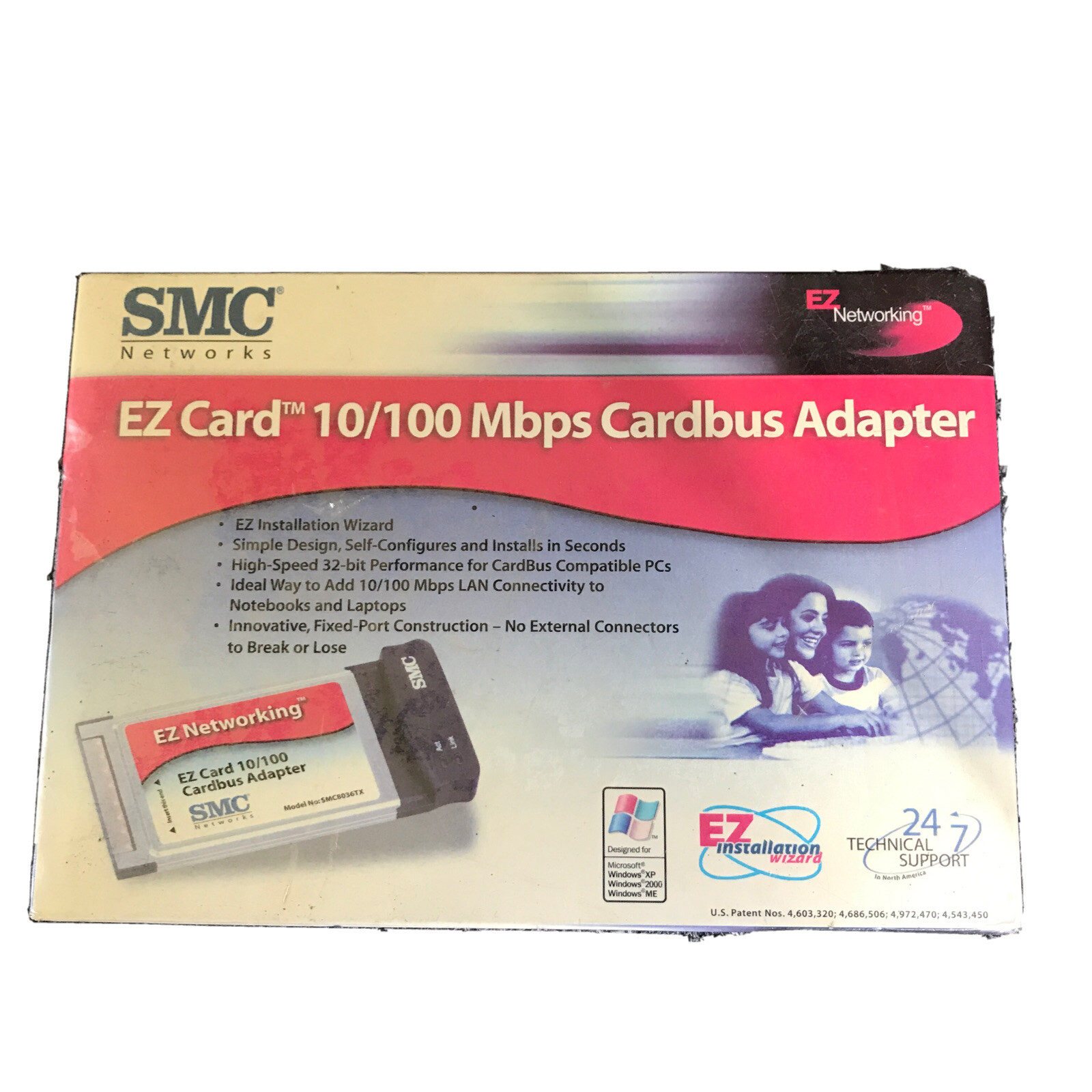 SMC Ez Card 10/100 Mbps Cardbus Adapter SMC8036TX, New