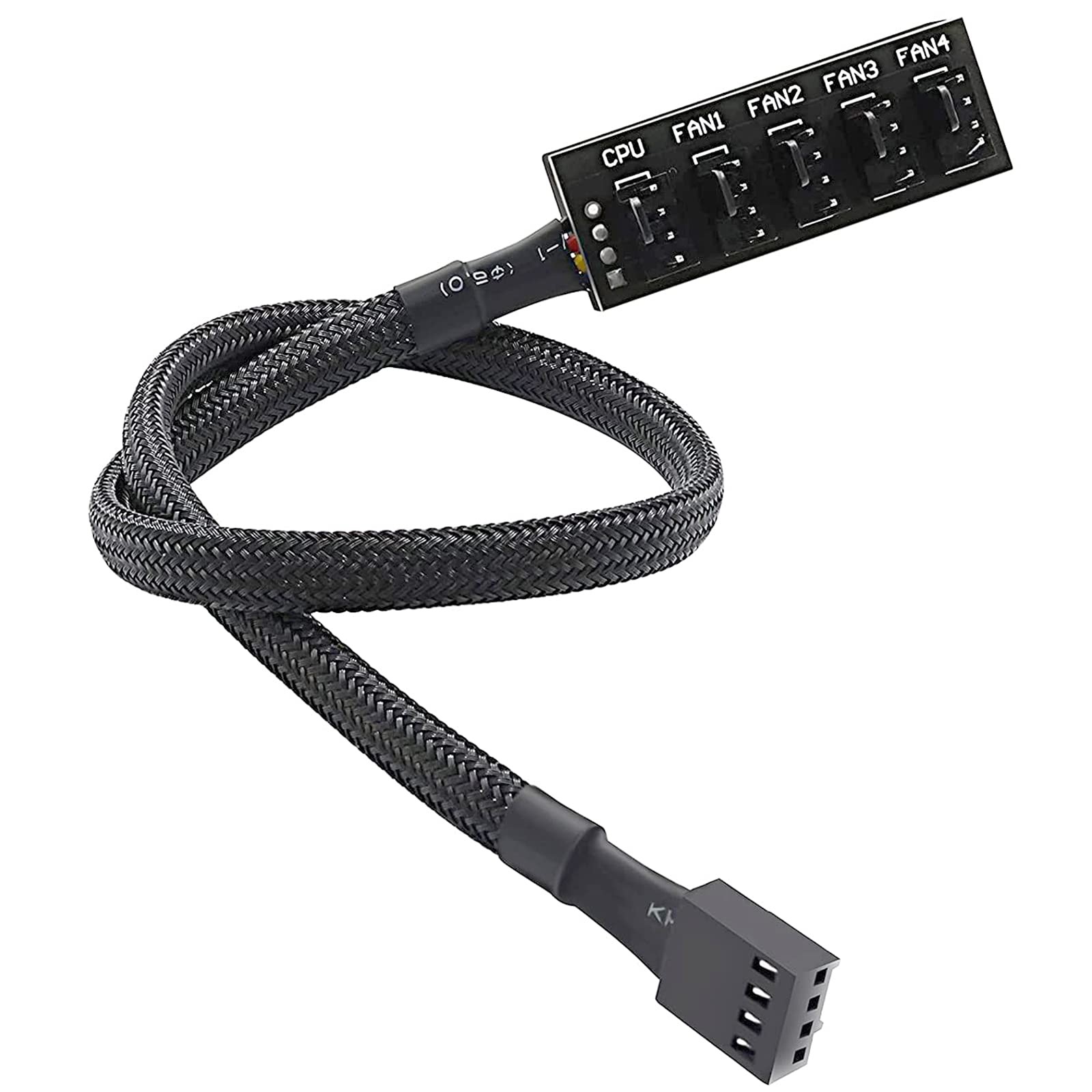 ThreeBulls PWM Fan Hub, PC CPU Cooling 4 PIN/3PIN Power Fan Extension Cable Hub