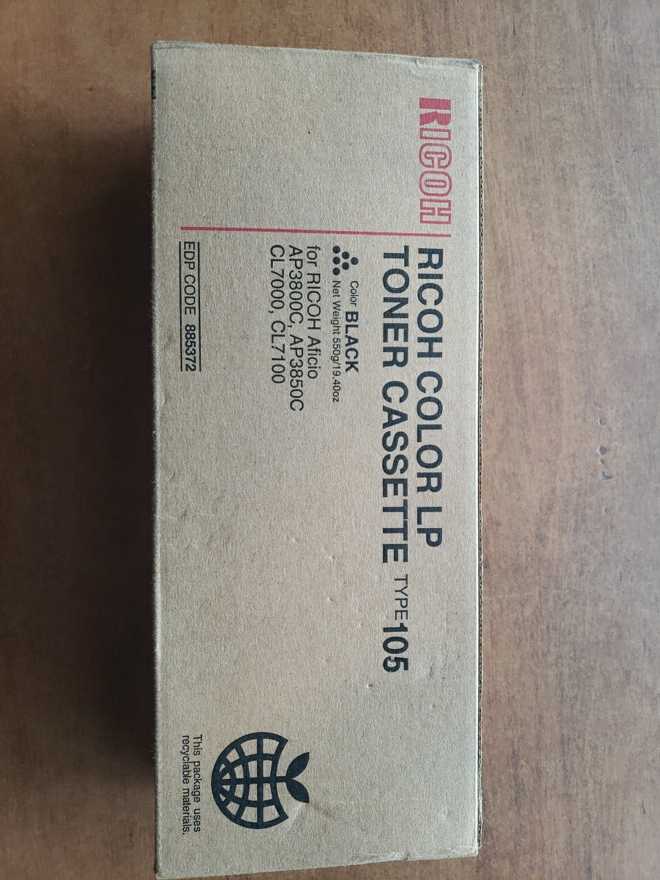 Ricoh 885372 888030 Type 105 Toner Cartridge Black AP3800C AP3850C CL7000 CL7100