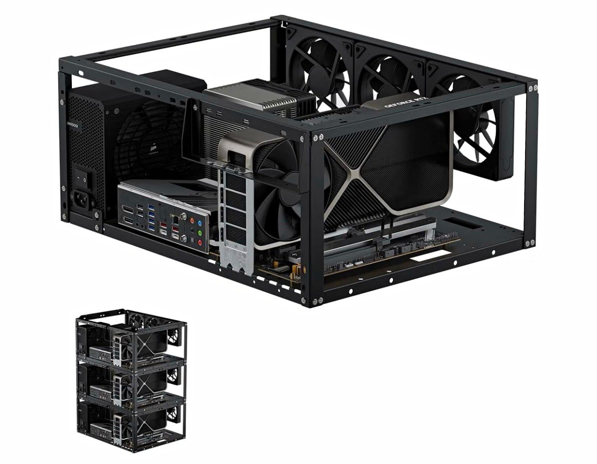 PC Test Bench,Open Air PC Case,Open Frame Computer Chassis, DIY Stackable