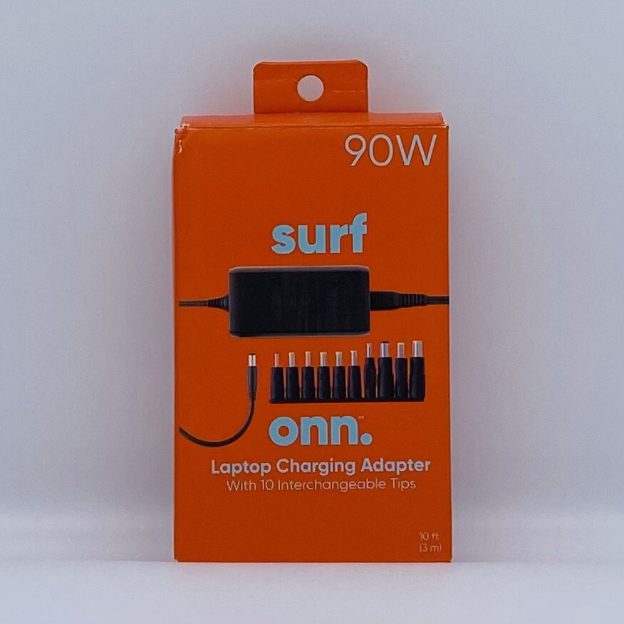 Surf Onn. 90W Laptop Charger Adapter With 10 Interchangeable Tips