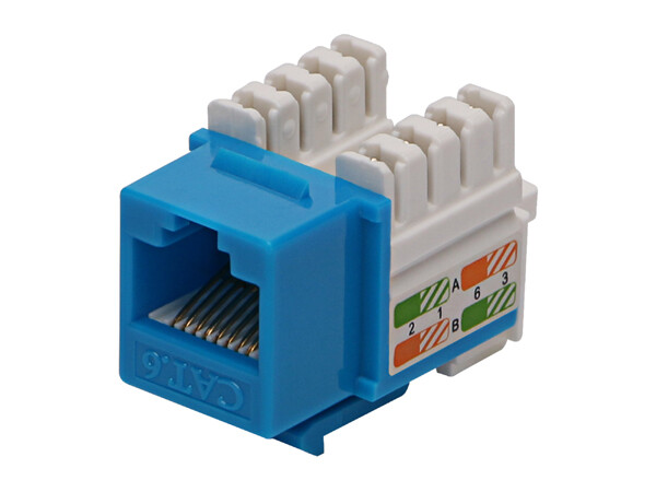 100 Lot CNAweb Cat6 RJ45 Punchdown Keystone Network Jack, 110 Style, Blue