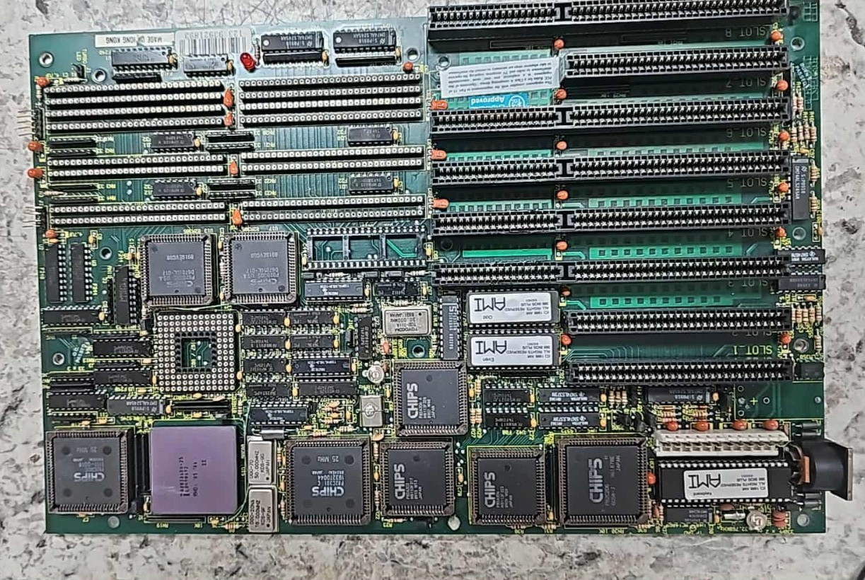 Rare Vintage Vintage Motherboard A80386DX-25 w/Weitek 3167 Socket SIPP Mem - PR