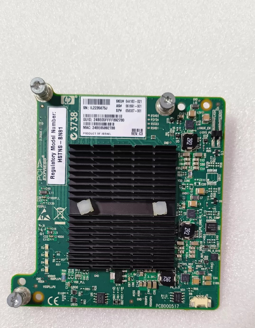HPE QDR InfiniBand 10Gb 2-Port 544+M Adapter HSTNS-BN81 644160-B21 656087-001