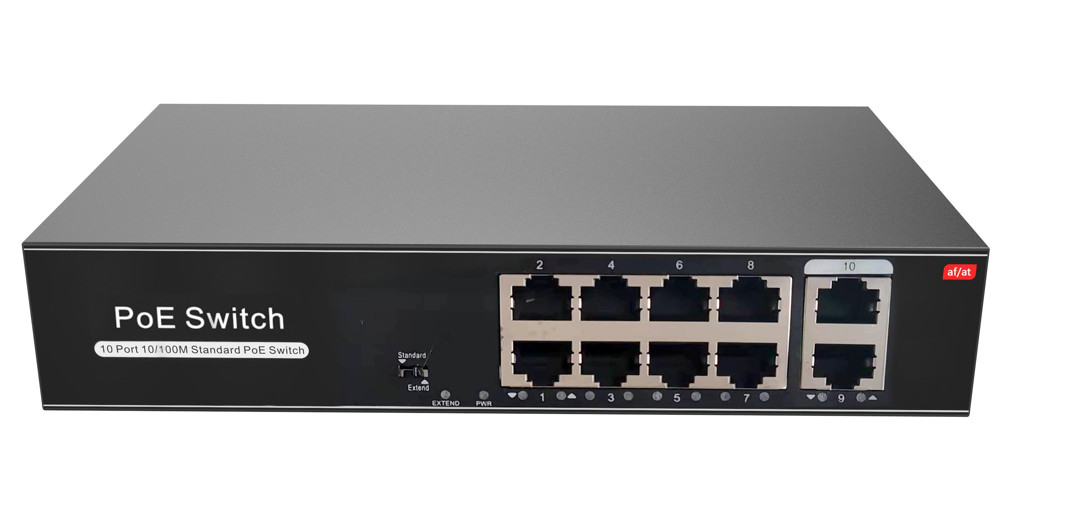 8 Port PoE Switch With 2 Uplink 120W Extend to 250Meter Unmanaged 803.af/at