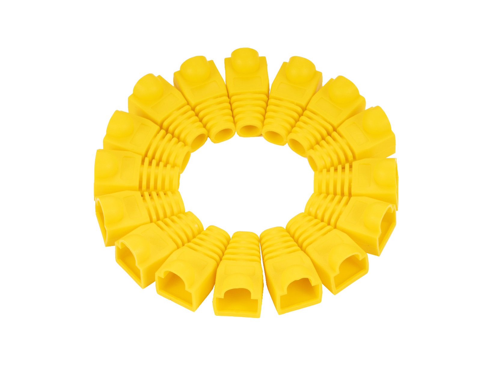 100 pcs Boot Cap Cover for RJ45 Network Connectors Cat5 Cat5e Cat6 Cable Yellow