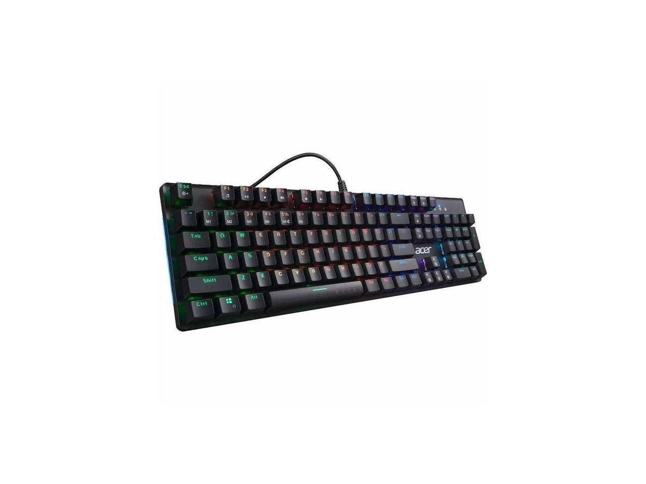 Acer Nitro Gen 2 Wired Gaming Keyboard - Blue Switches, RGB Backlit, 104-Key Ful