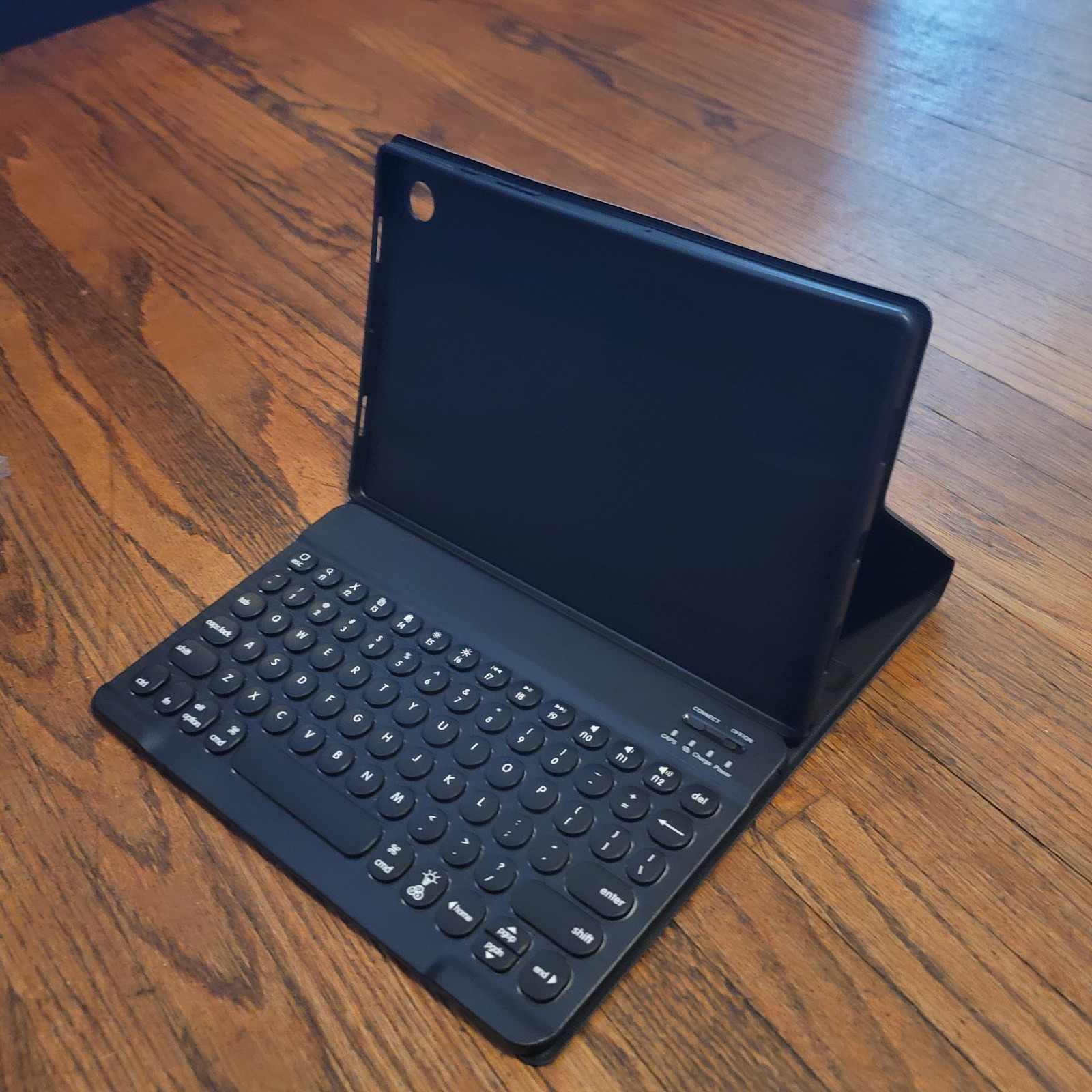  Magnetic Backlit Bluetooth Keyboard Case Woodgrain Black