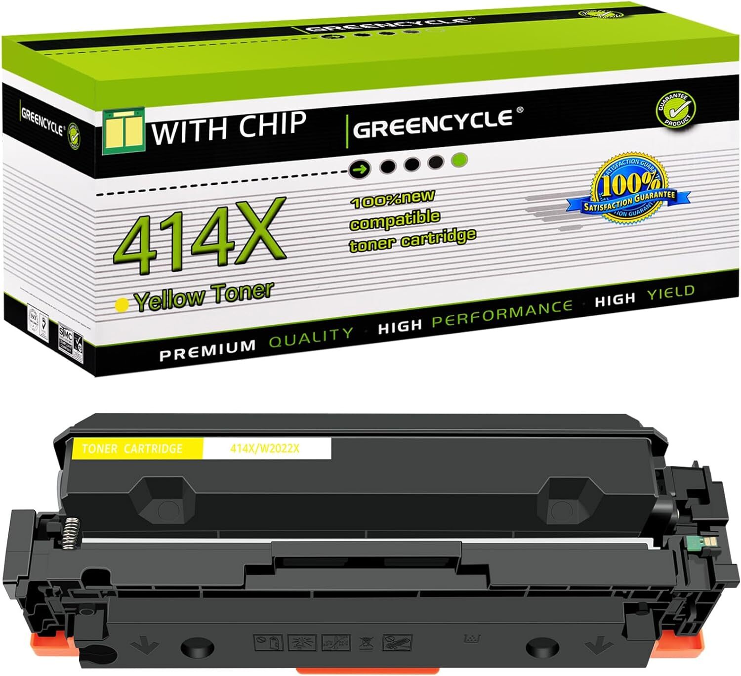 High-Yield 414X W2022X Yellow Toner Cartridge for HP Laserjet Pro M454dn M454dw