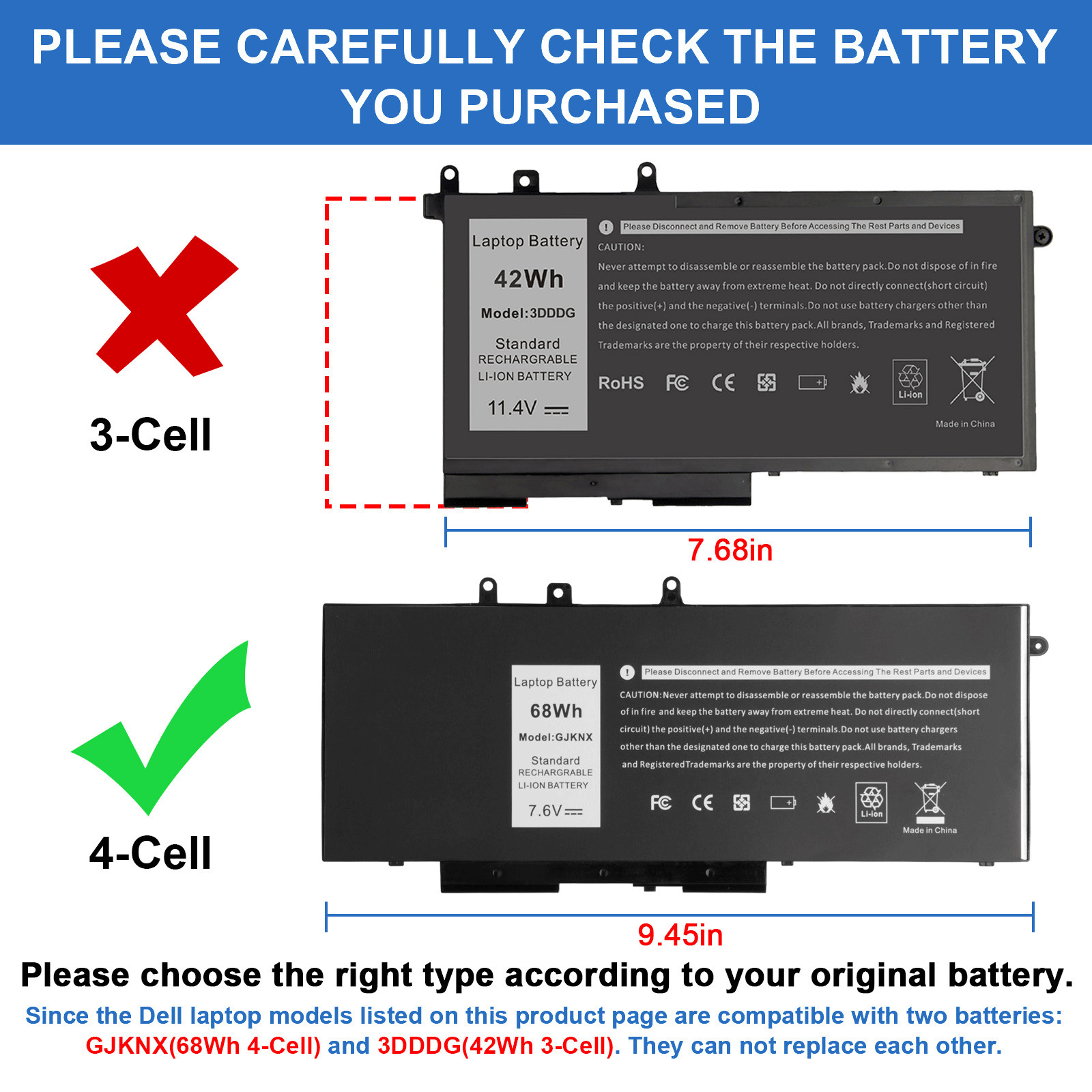 ✅LOT 20x GJKNX BATTERY FOR DELL Latitude 5490 5491 5580 5590 5591 5480 5580 5280