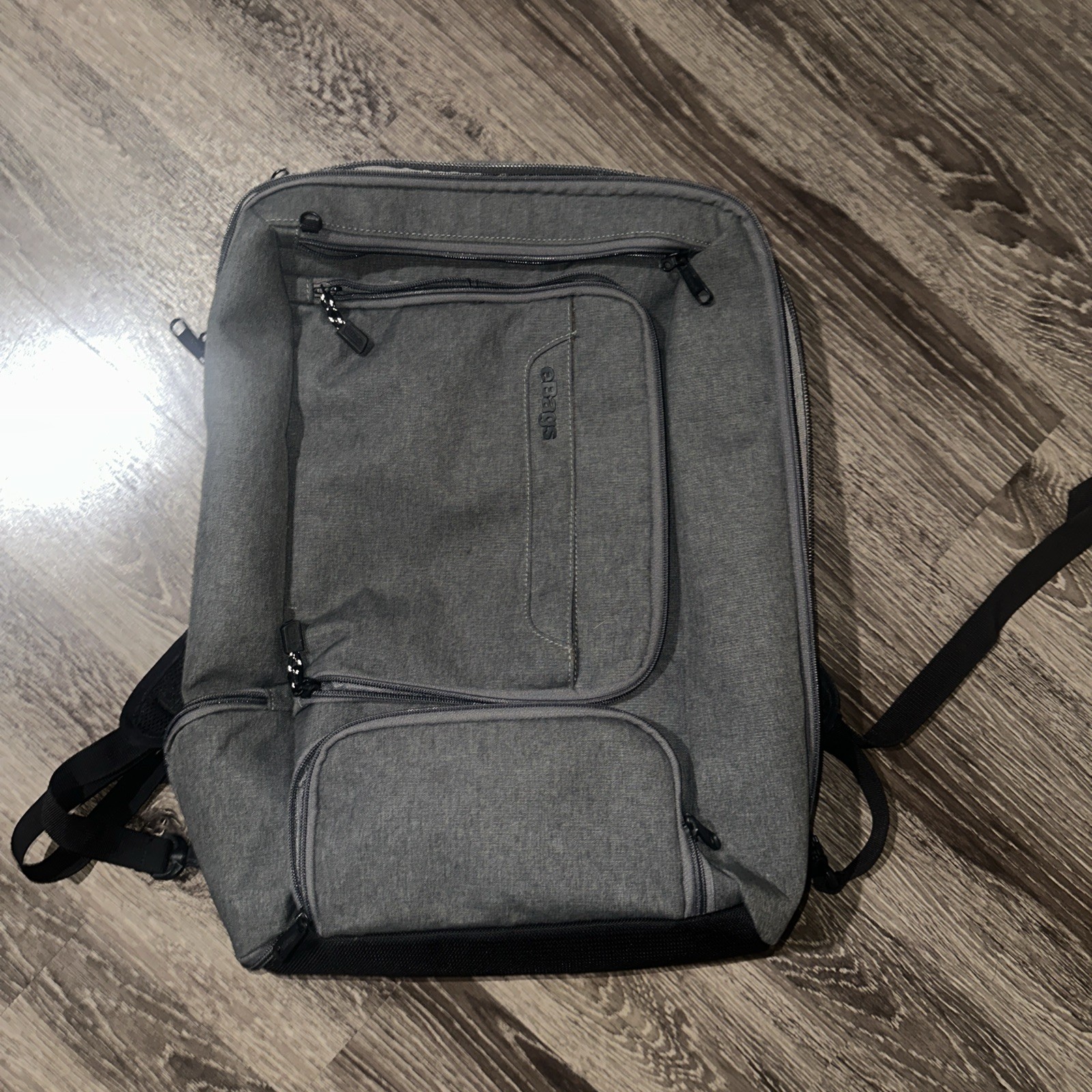 eBAGS  Professional Slim Laptop Backpack Gray Travel Business Carry On 18x13x7