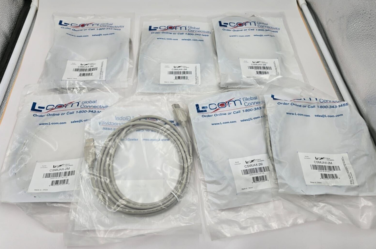 7  units L-com CSMUAX-2M CBL USB PREM TYPE A M/F 2M