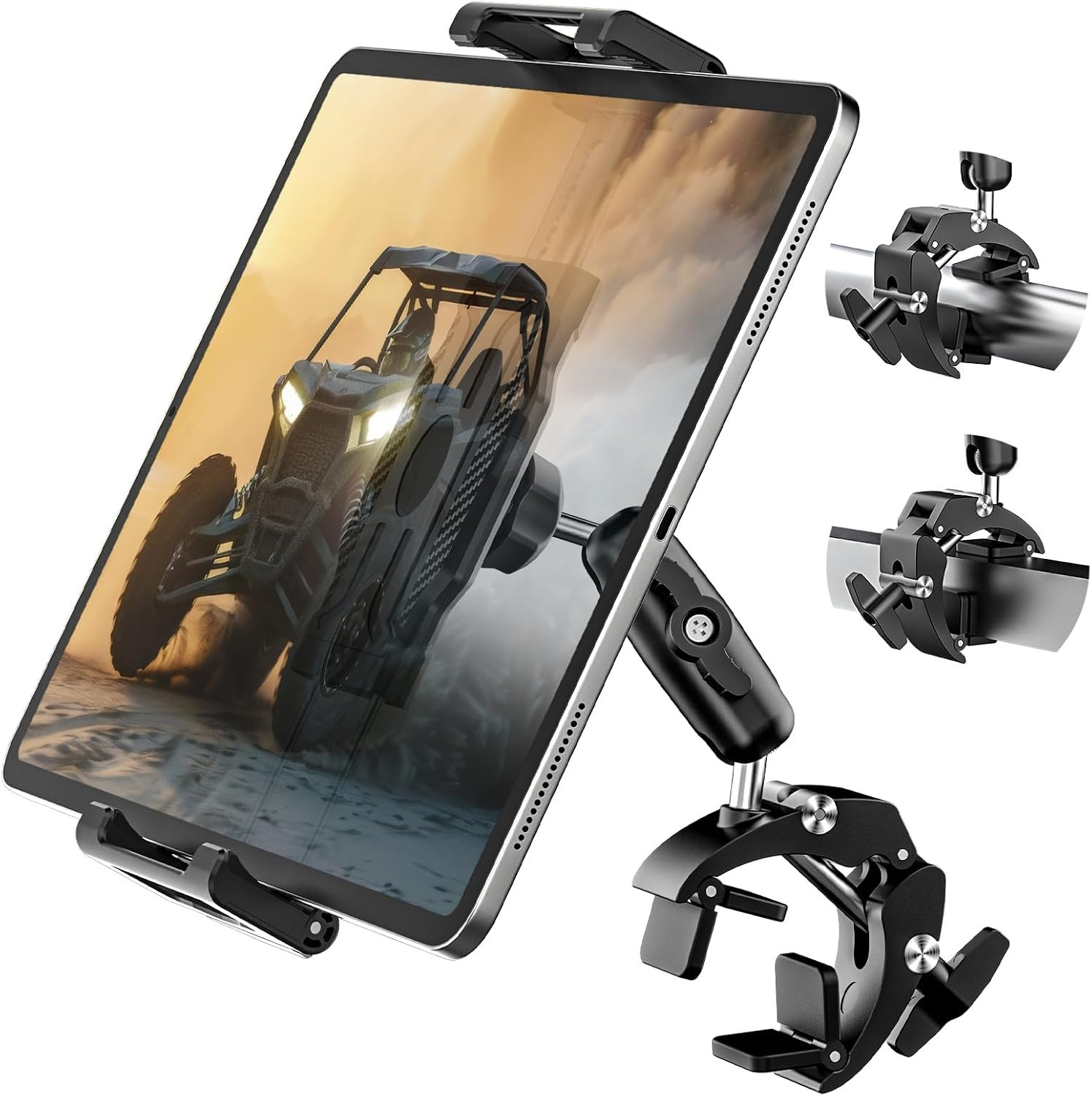 Metal UTV Tablet Mount for Square & round Bar, Fits 1.1"-1.8" Tubes