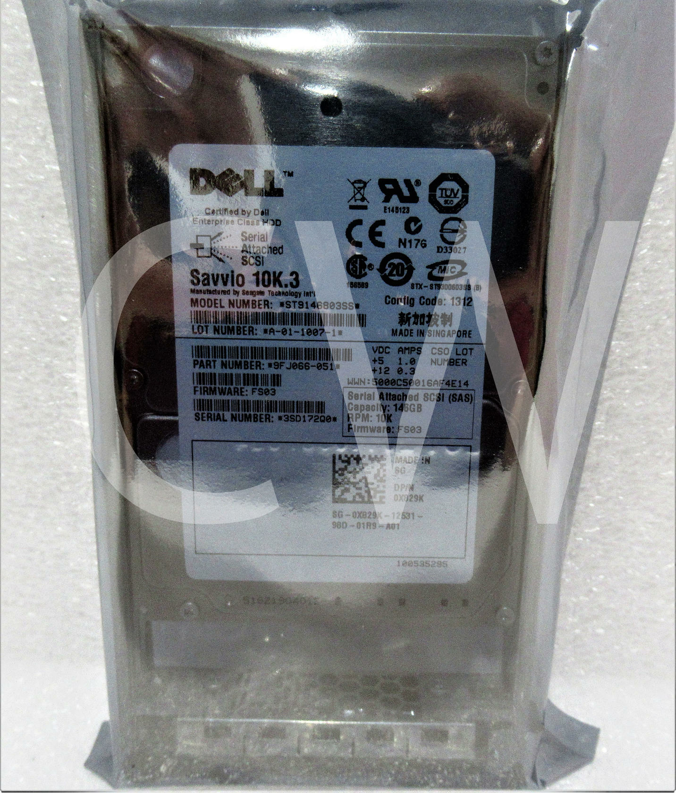 X829K 0X829K Dell 146GB 10000RPM 6Gbps 2.5" SAS SERVER HDD Hard Drive W/Caddy