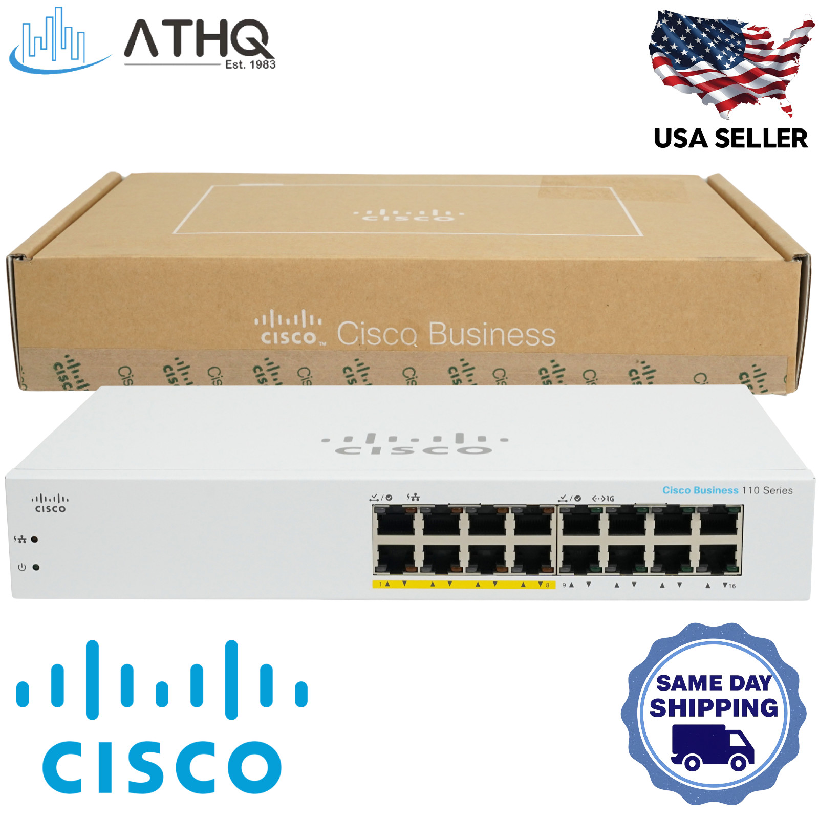 Cisco CBS110-16PP(NA) 16-Port Gigabit Unmanaged PoE Switch 8x PoE 64W 1U Refresh