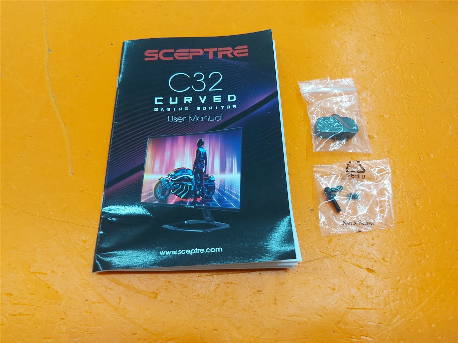 ⭐️⭐️⭐️⭐️⭐️ Sceptre C32 Curved Gaming Monitor Manual w Neck Screws & Cap/Cover