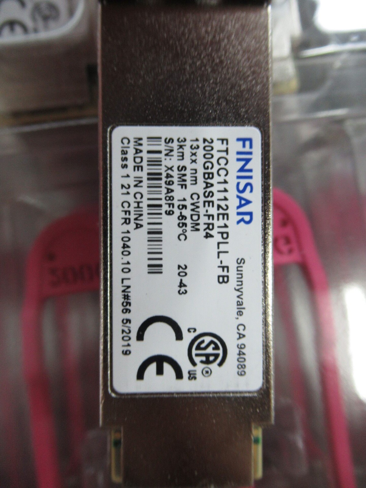 FINISAR 200G FR4 FTCC1112E1PLL-FB QSFP56 CWDM 1310NM 3KM DUPLEX LC TRANSCEIVER