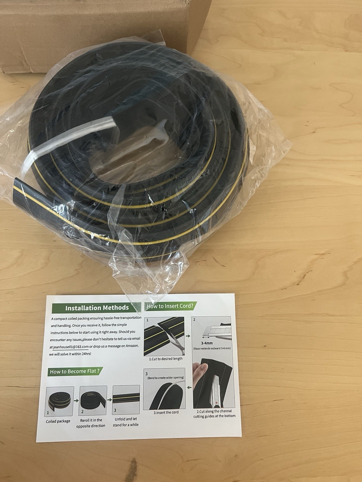 Rubber Floor Wire Cover 6.5 Ft Floor Cable Protector for Home Office/garage/shop