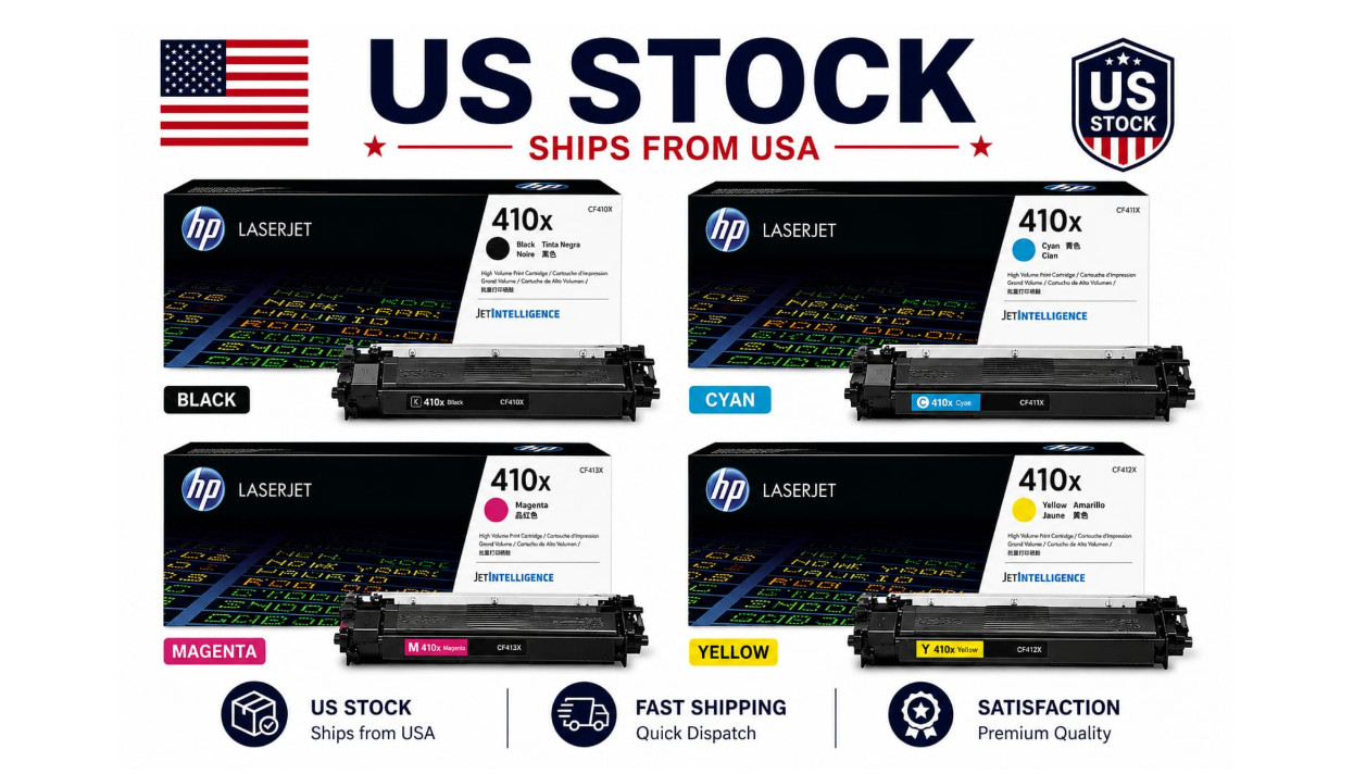 HP 410X Genuine  OEM High Yield Toner 4-Pack CMYK CF410X CF411X CF412X CF413X