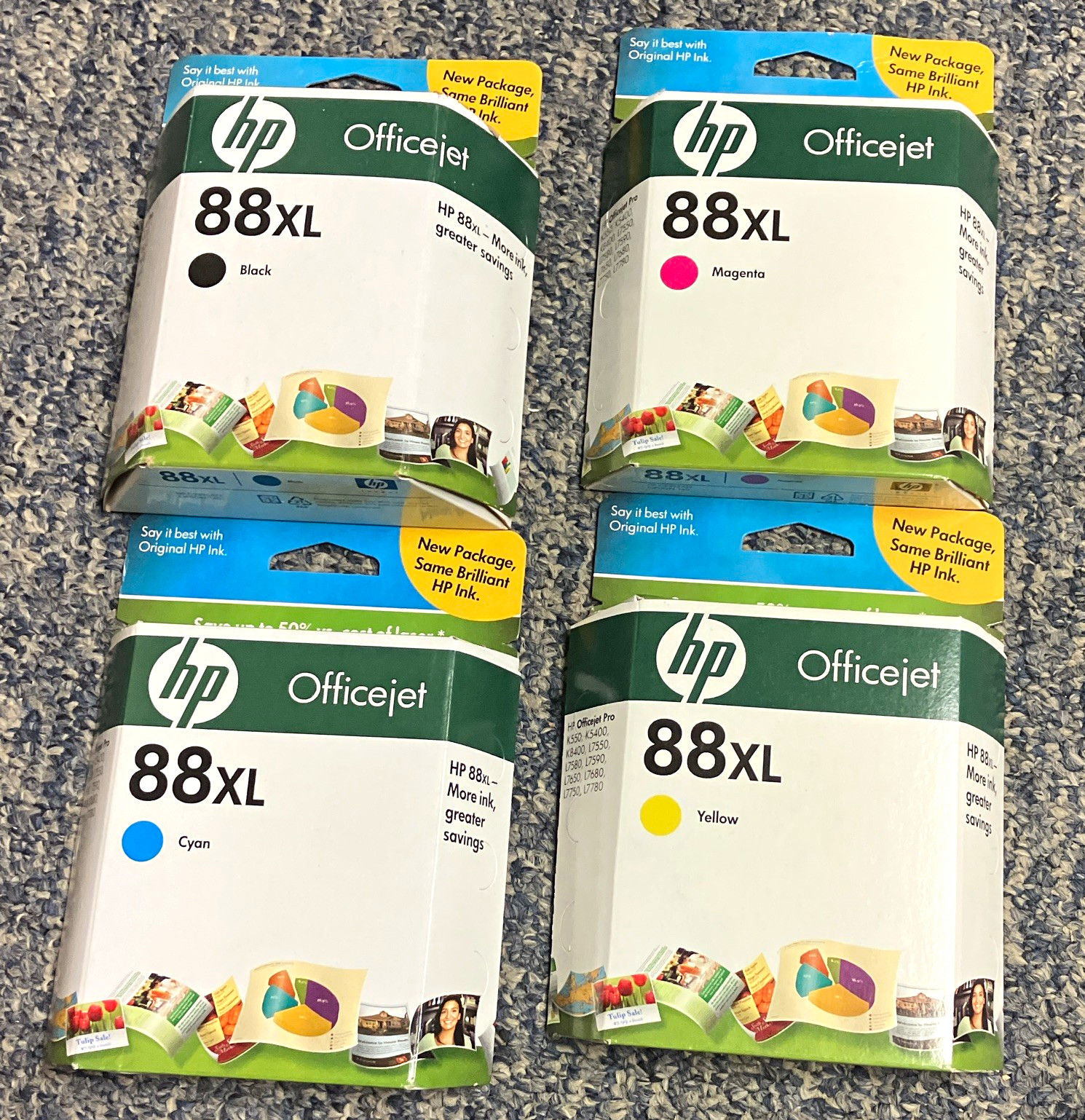 HP Genuine 88XL Ink Cartridge Set 4-Pack BK/C/M/Y For Officejet Pro (surplus)
