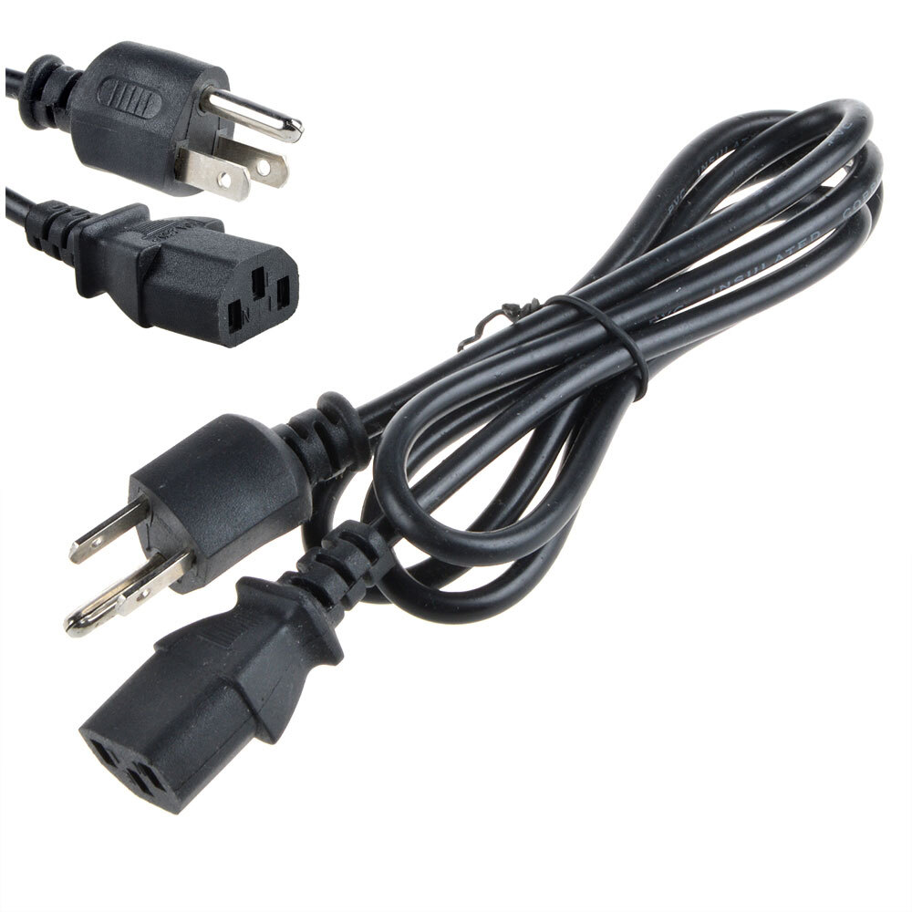 5ft 3-Prong Power Cord Cable Lead For IBM Dell LCD TV Monitor Computer Printer