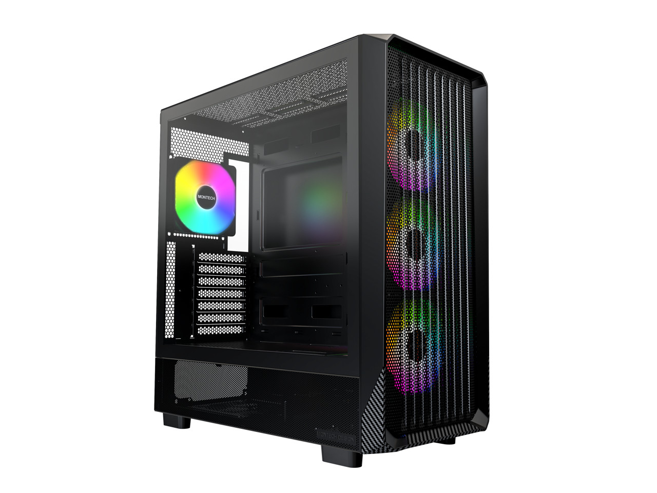 MONTECH X5- ATX Mid-Tower Gaming PC Case, High Airflow, 3x 140mm and 1x 120mm Fa