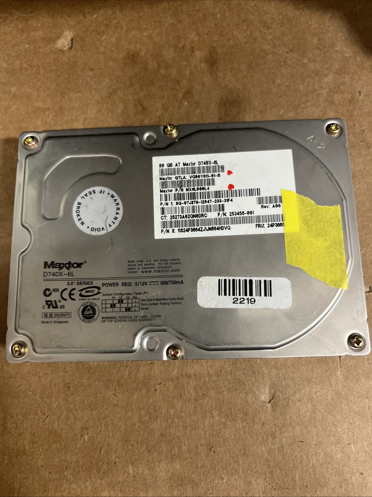 Maxtor D740X-6L MX6L080L4 80GB ATA/IDE Hard Disk Drive