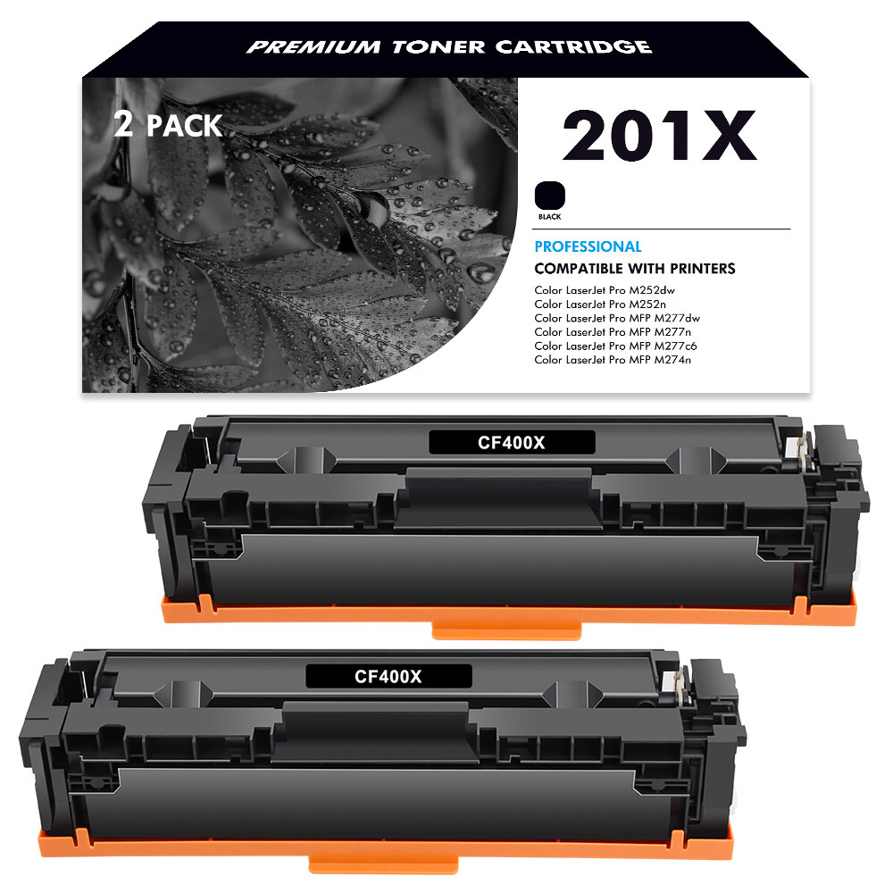 2 Pack CF400X Black Toner Cartridge For HP 201X LaserJet M252 M252dw MFP M277dw