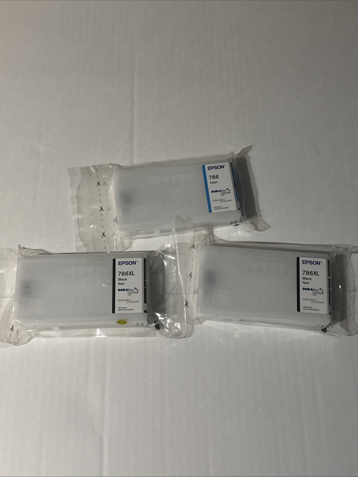 Genuine Epson 786XL Black + 786 Cyan Ink Cartridges Lot – Sealed OEM