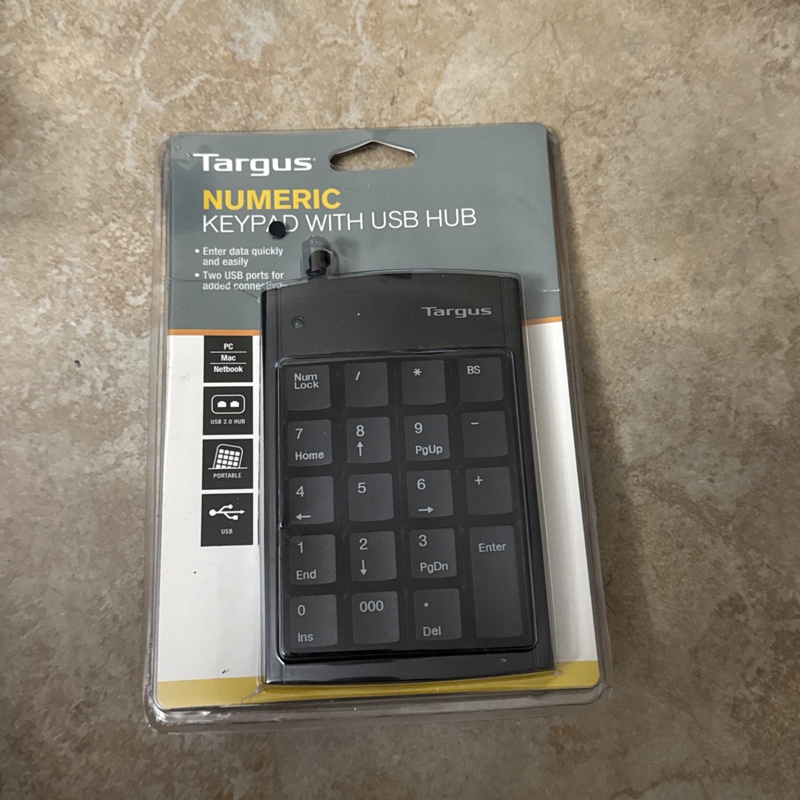 TARGUS NUMERIC KEYPAD 2 PORT USB HUB PAUK10U- New Sealed