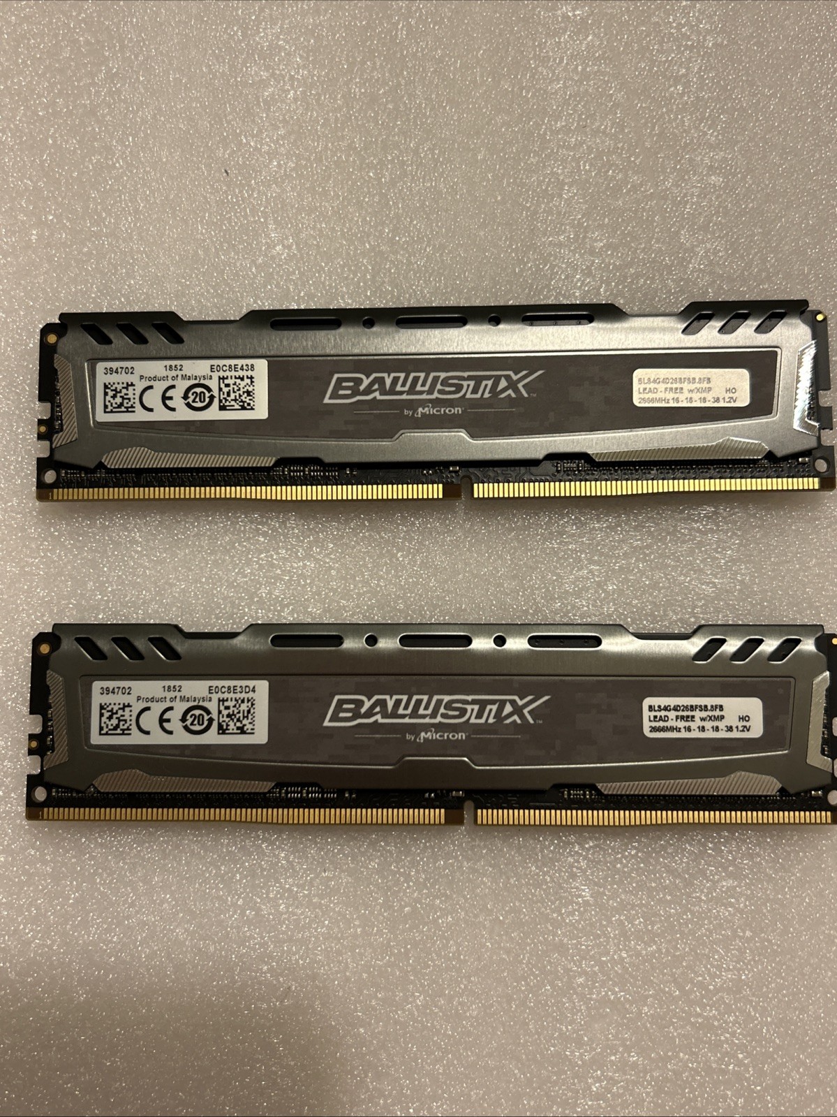 Micron Ballistix DDR4-2666 8GB (2x4GB) DIMM BLS4G4D26BFSB