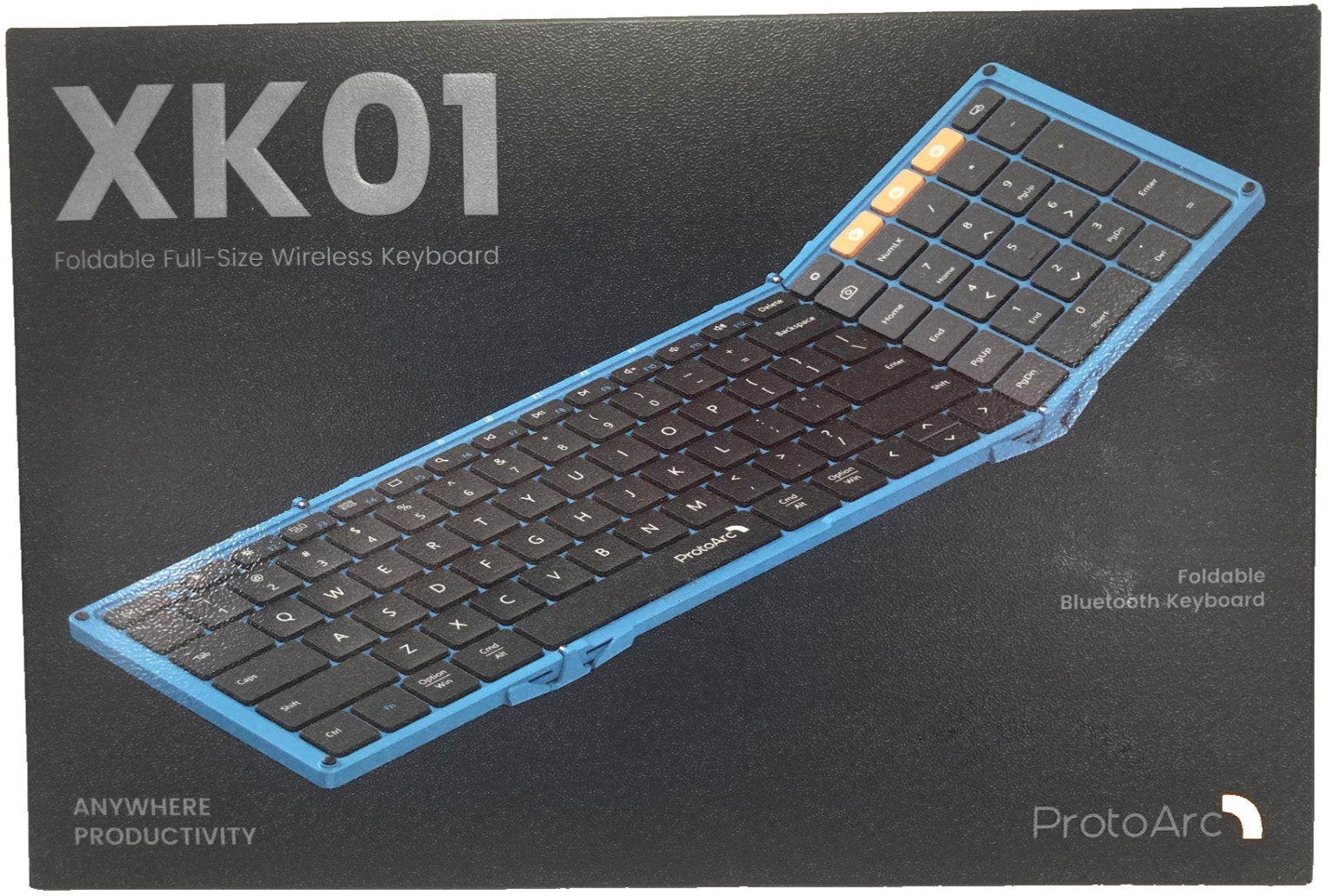 XK01 Folding Wireless Portable ProtoArc Foldable Bluetooth Keyboard Blue Green