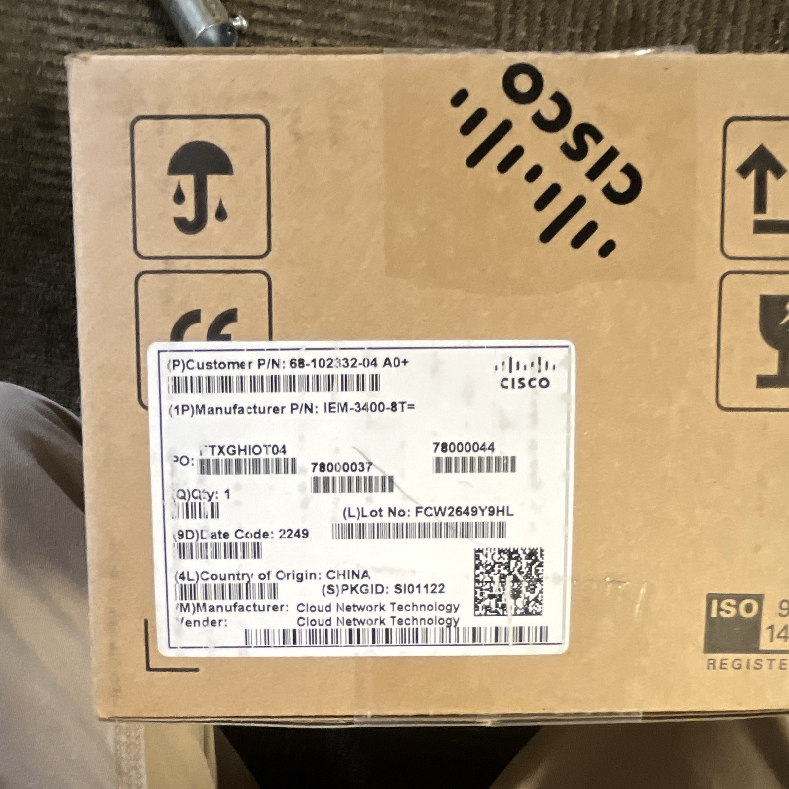 Cisco Catalyst IEM-3400-8T= 8-Port Gigabit Managed Layer 2 Rack Switch