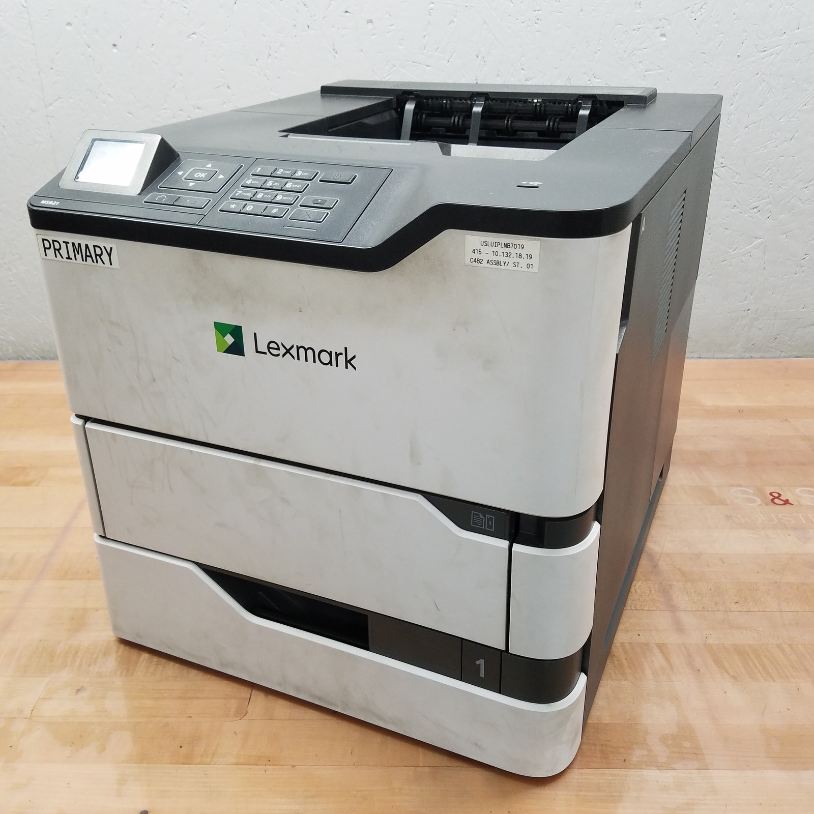 Lexmark MS821 Laser Printer, 110-127V, 9.8A, 50/60Hz, 4064-210 - USED