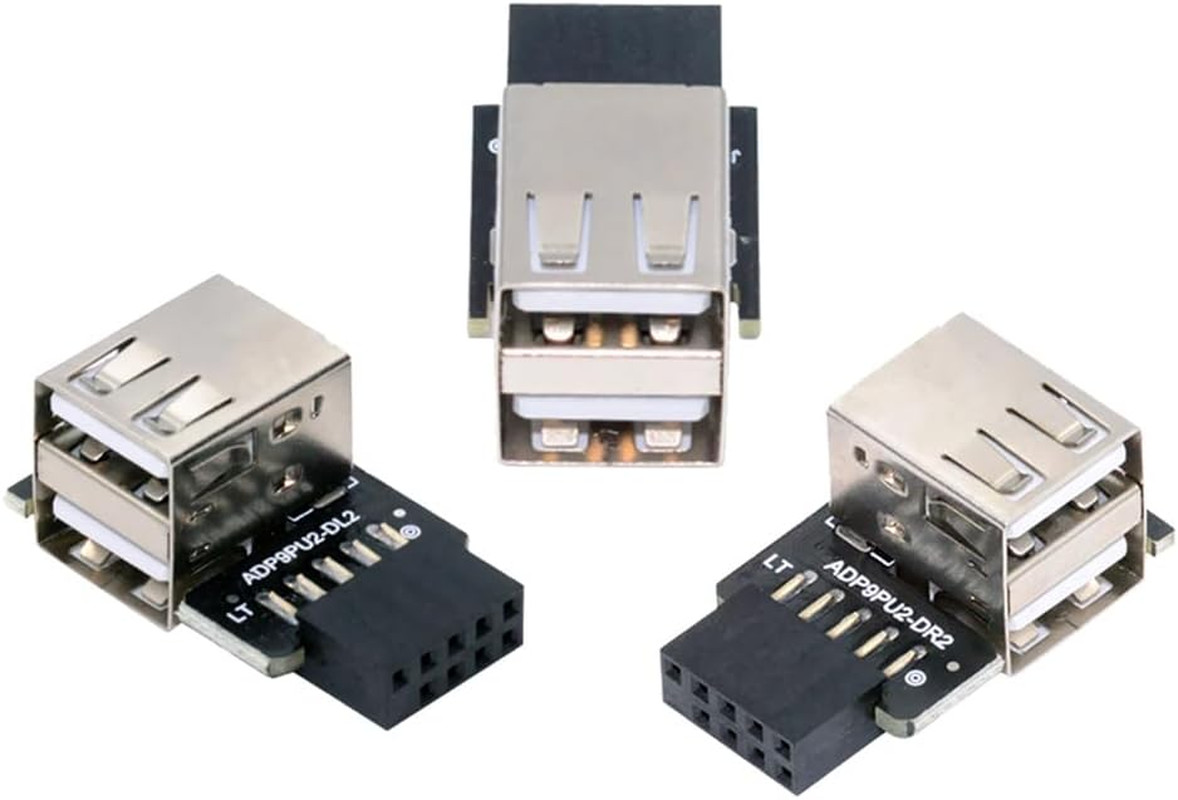 3Pcs/Set Motherboard 9Pin/10Pin Front Panel Header Female to Dual USB 2.0 Female
