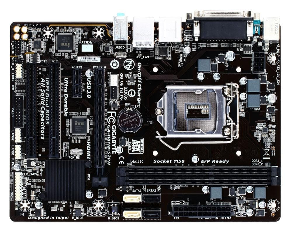 Gigabyte GA-H81M-S2PH Motherboard 1150 DDR3 M-ATX H81 USB3.0 HDMI LPT VGA COM