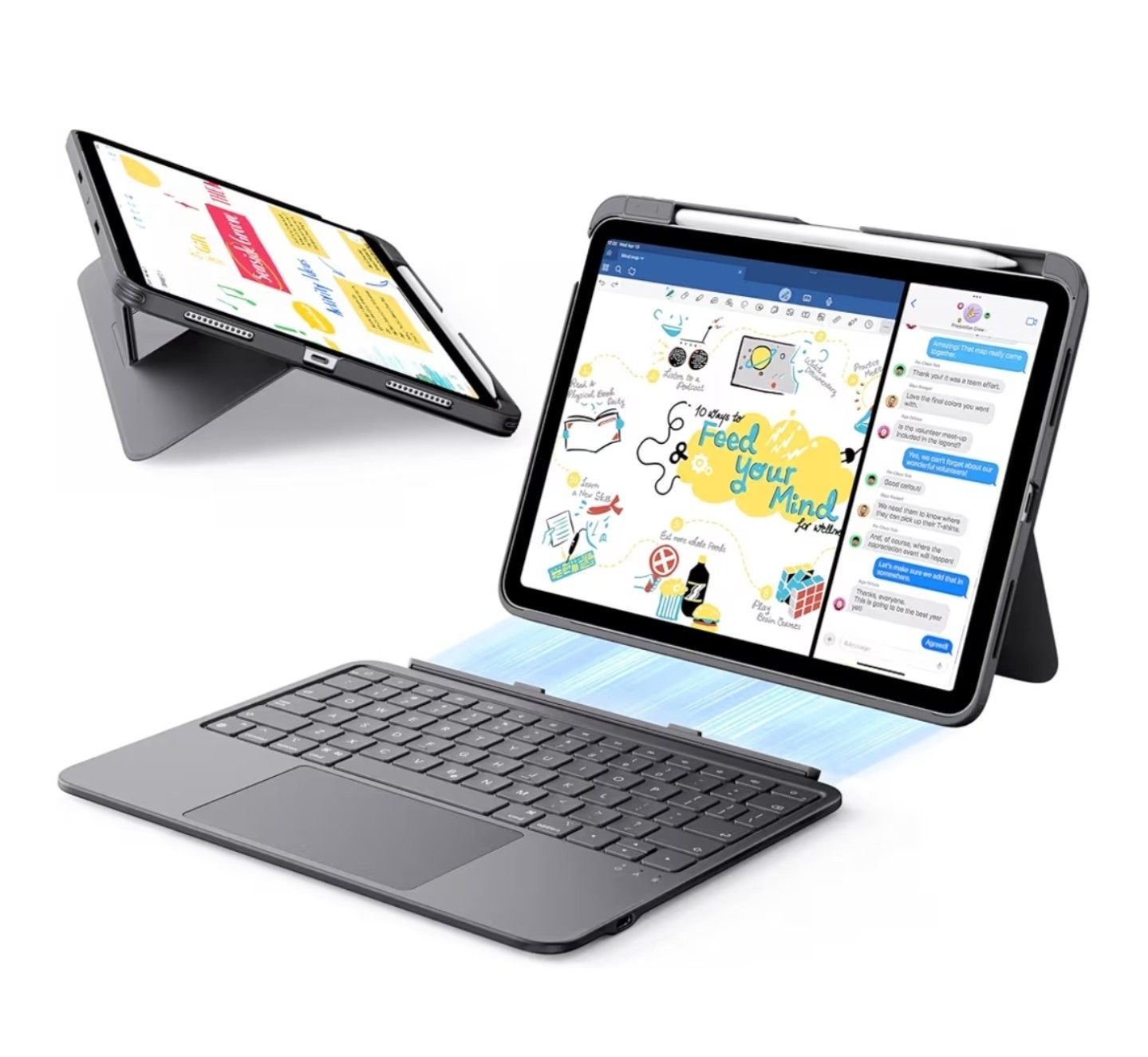 ESR iPad Flex Magic Keyboard Case Air 11" (M2/3/4) & Air 10.9" 4/5th Gen, Gray