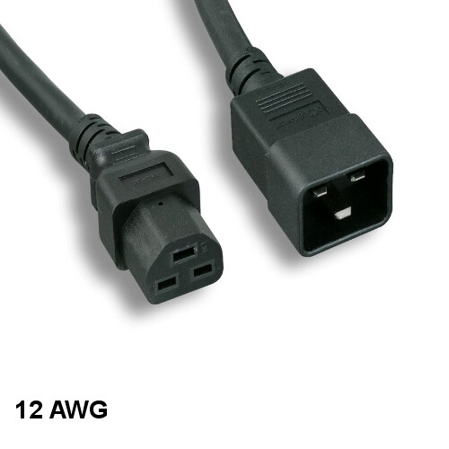10x 10ft Black Heavy Duty Power Cord IEC-60320 C20/C21 12AWG 20A/250V PDU UPS