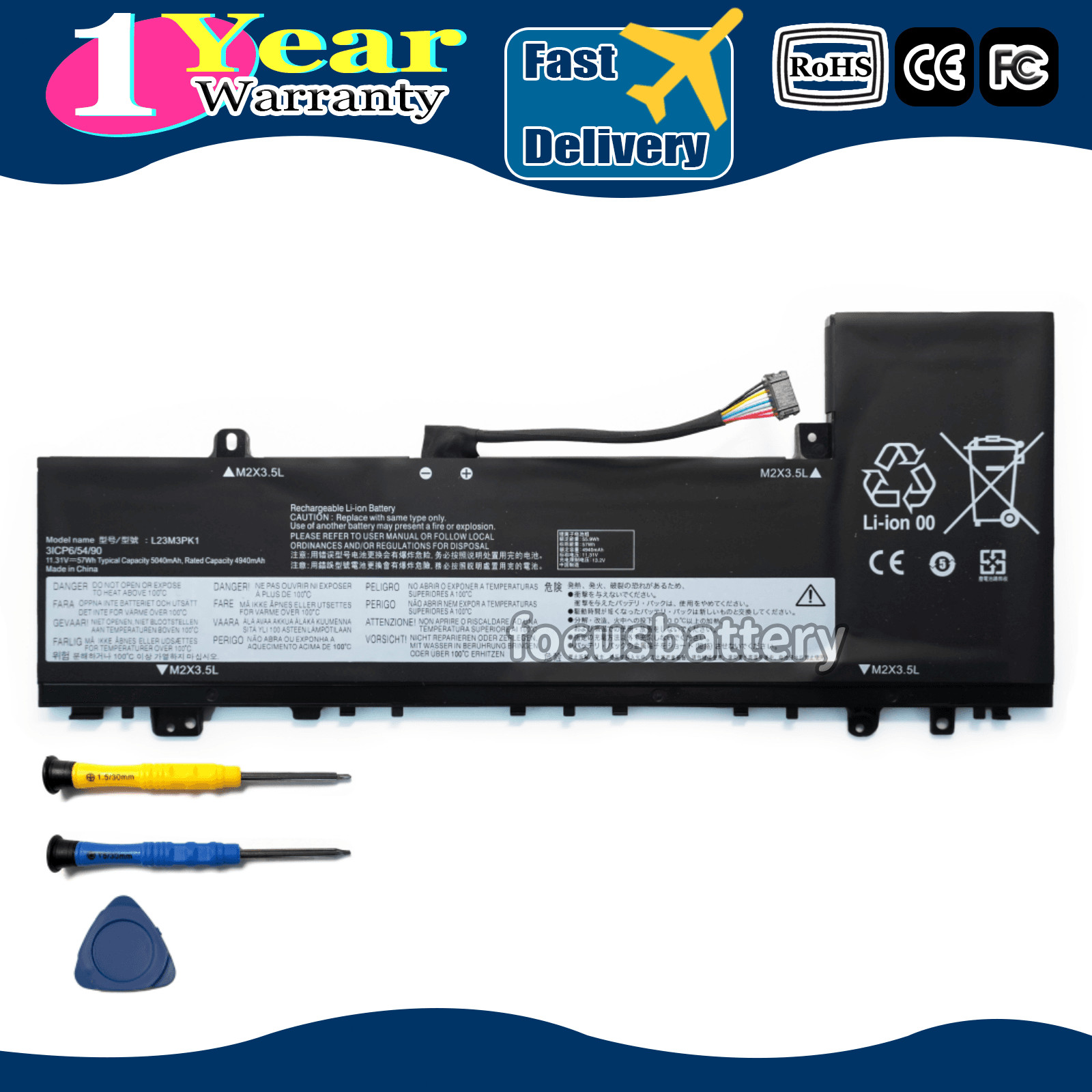 New L23M3PK1 11.31V 57Wh Battery for Lenovo IdeaPad Slim 5 14IMH9 15IRH9 16AHP9