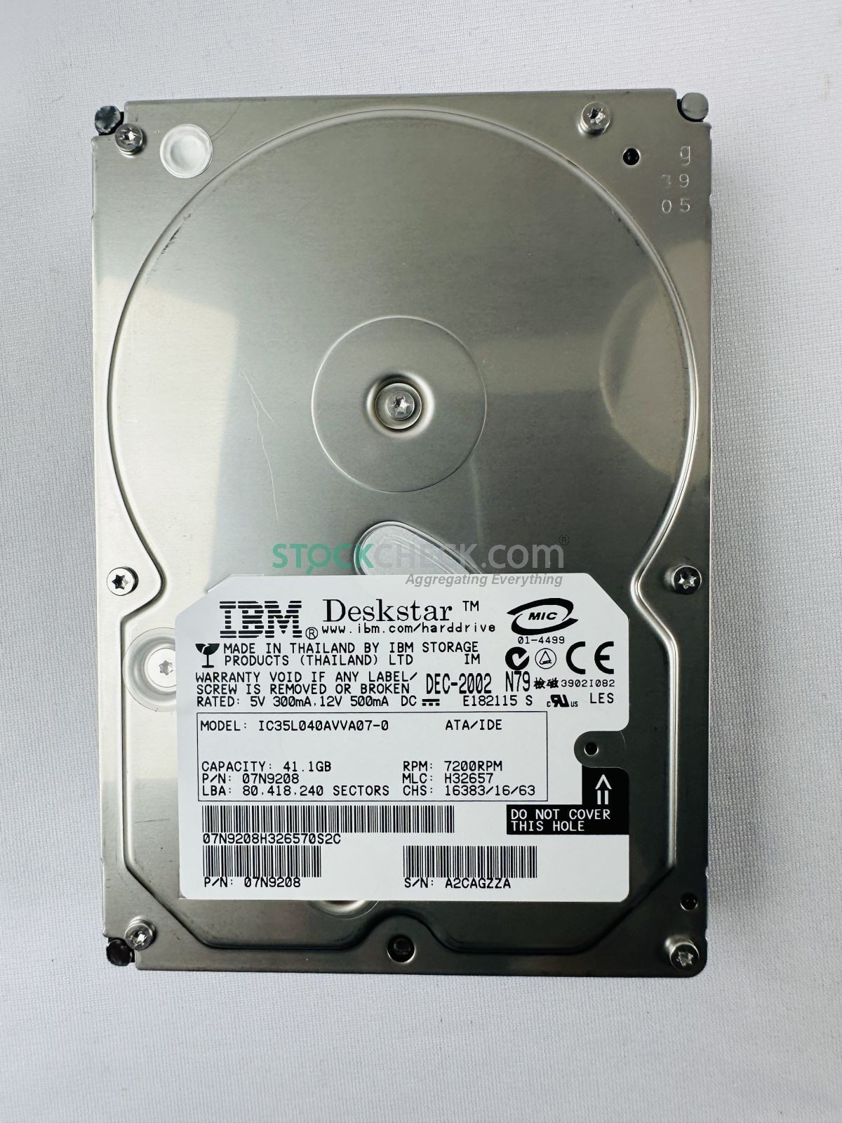 IBM 07N9208 IC35L040AVVA07-0 Hard Disk Drive