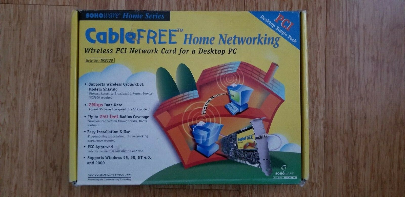 RARE New in open BOX sohoware Wireless PCI Network Card NCF130 Win 95, 98, 2000