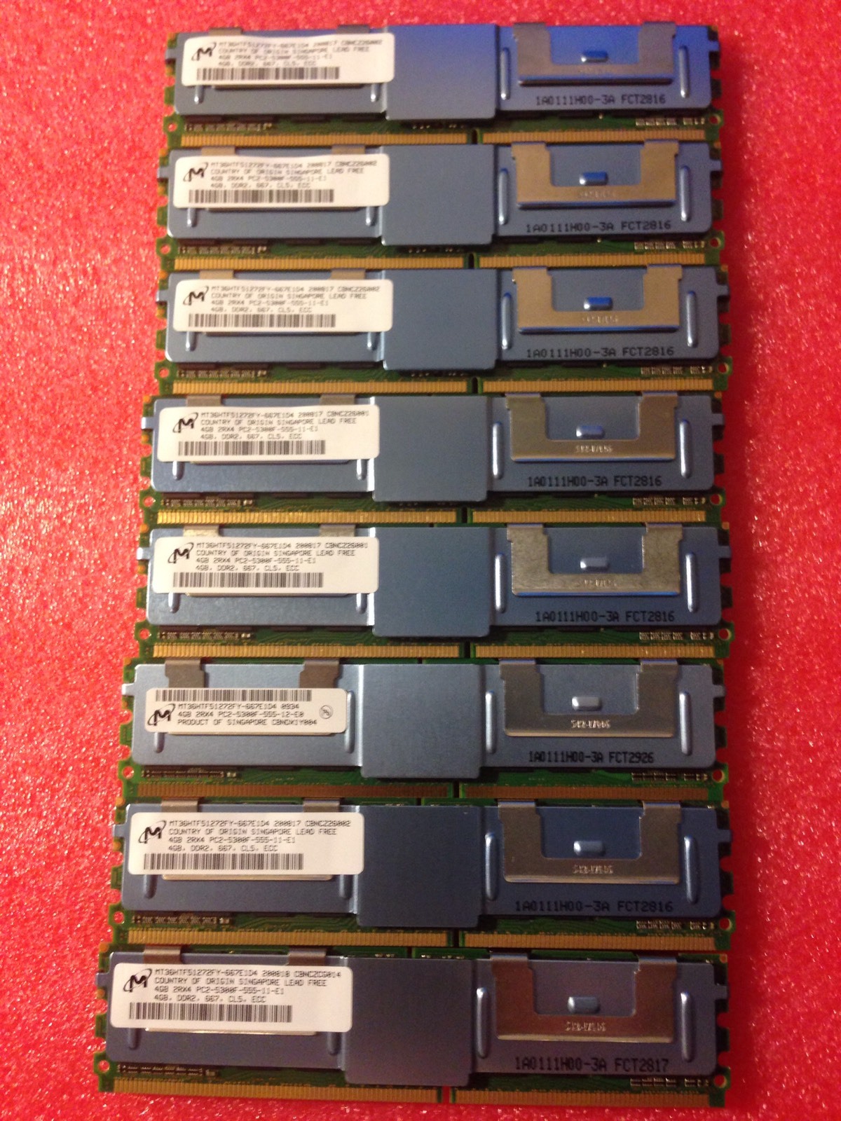 MICRON 32 (8x4GB) PC2-5300F 2rx4 MT36HTF51272FY-667E1D4  REG SERVER MEMORY 1 yea
