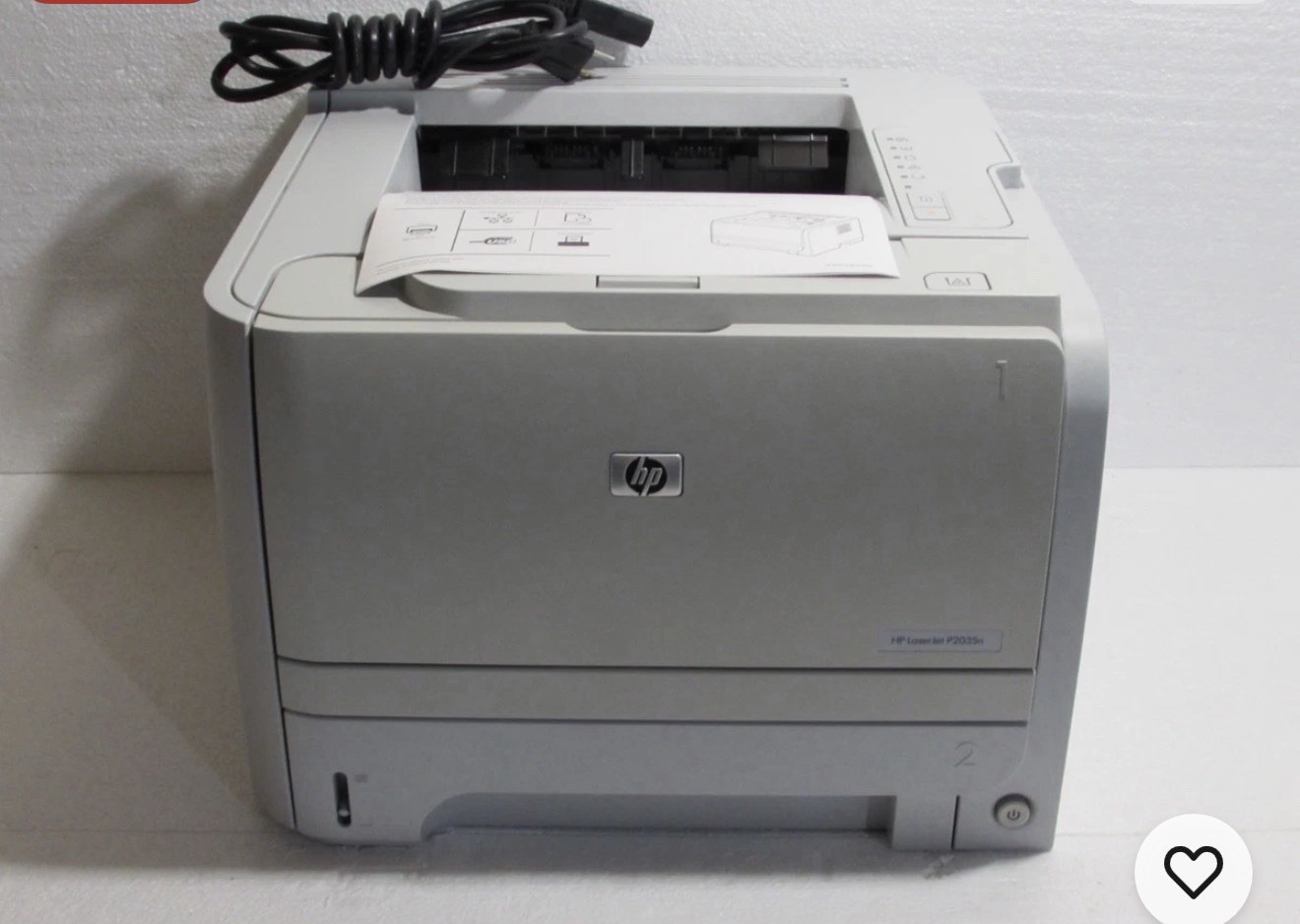 HP LaserJet P2035n Laser Printer Clean CE462A , W/toner And Power Cable
