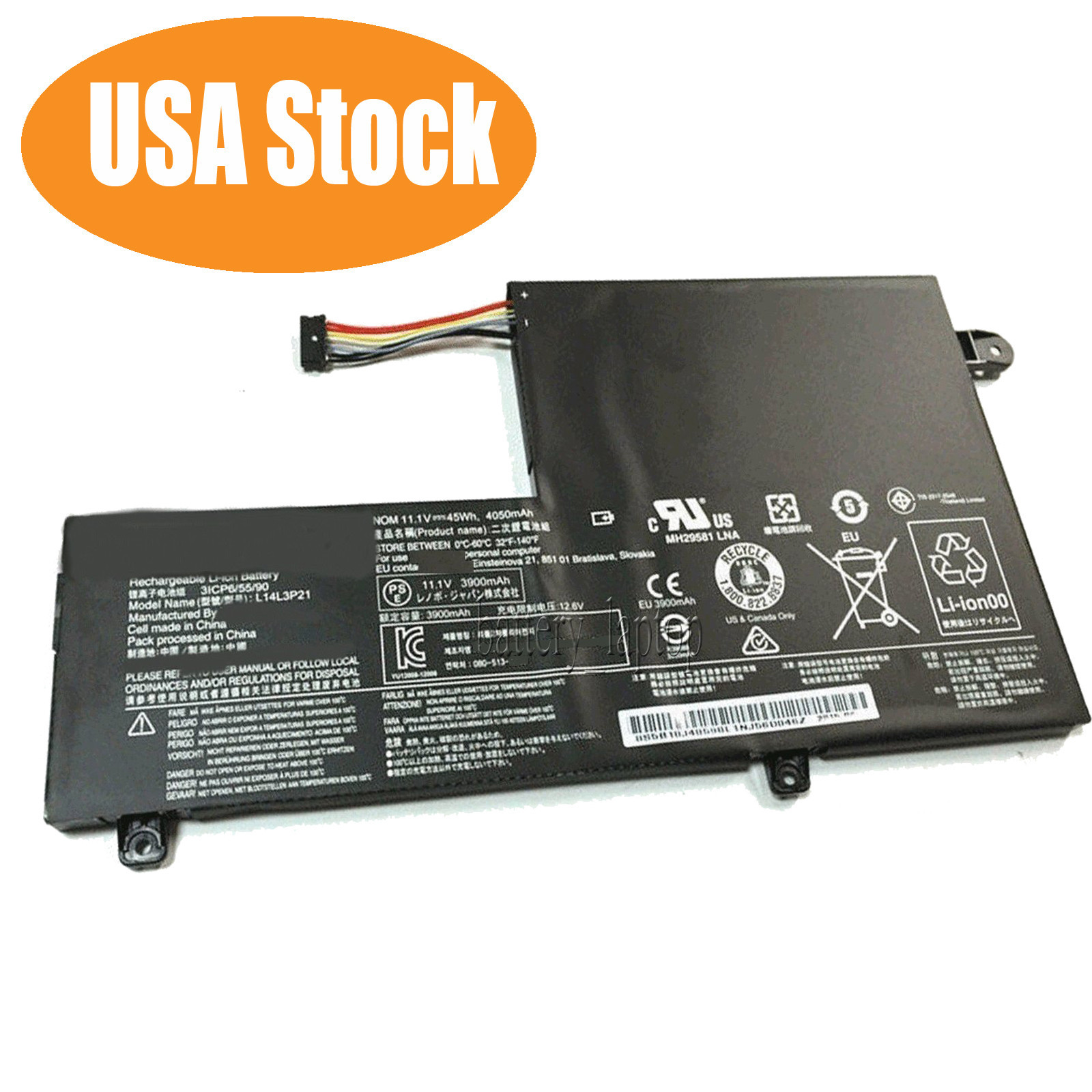Laptop Battery L14M3P21 For Lenovo Flex 3-1480 Series 14" 11.1V 4050mAh 45Wh